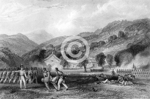 'Joss-House, Chapoo, Death of Colonel Tomlinson', China, 1842 (c1857). Artist: Thomas Abiel Prior