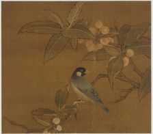 Java Sparrow on a berry branch, Ming dynasty, 15th century. Creator: Unknown