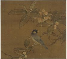 Java Sparrow on a berry branch, Ming dynasty, 15th century. Creator: Unknown