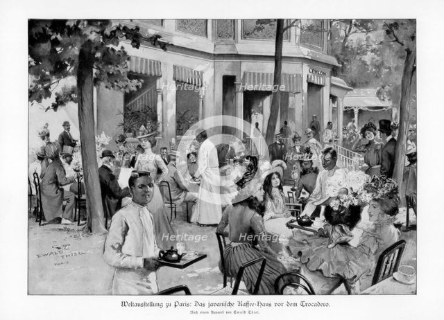 Javanese coffee house, Trocadero, Paris World Exposition, 1889, (1900).Artist: Ewald Thiel