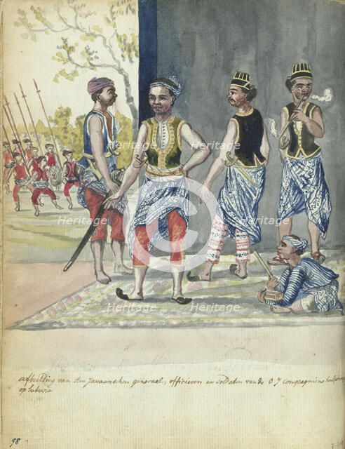 Javanese auxiliary troops of the Company, 1779-1785. Creator: Jan Brandes.