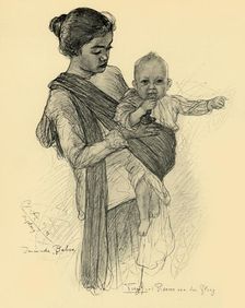 Javanese nanny with European baby, Magalang, 1898. Creator: Christian Wilhelm Allers