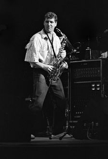 Jay Beckenstein, Spyrogyra, Royal Festival Hall, Southbank, London, July 1986. Creator: Brian O'Connor