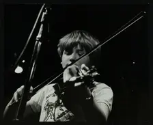 Jazz violinist Christian Garrick playing at The Stables, Wavendon, Buckinghamshire. Creator: Denis Williams
