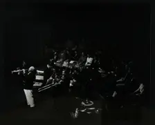 Jazz legend Sidney Bechet playing the soprano saxophone at Colston Hall, Bristol, 1956. Creator: Denis Williams