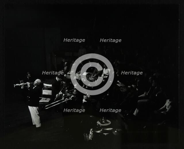 Jazz legend Sidney Bechet playing the soprano saxophone at Colston Hall, Bristol, 1956. Artist: Denis Williams