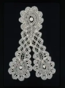 Jabot and Three Border Fragments, United States, 1876/78. Creator: Unknown