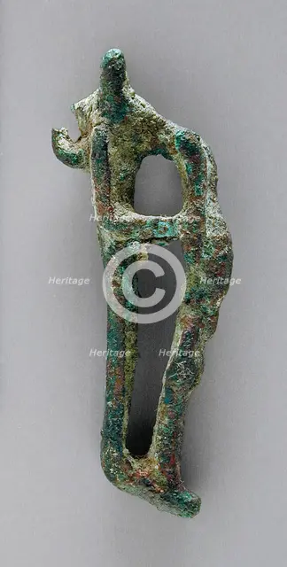 Jackal Headed Figurine Protecting Osiris, Probably Ptolemaic Period (323-30 BCE). Creator: Unknown.