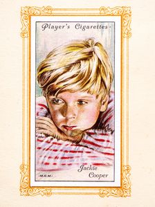 Jackie Cooper Collectables Picture of movie stars that came with the Players cigarette packet, 1934. Creator: Unknown