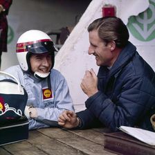 Jackie Stewart and Graham Hill chatting, Monaco Grand Prix, Monte Carlo, 1966