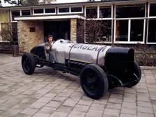 Jackie Stewart at the wheel of a 1920 Sunbeam 350hp