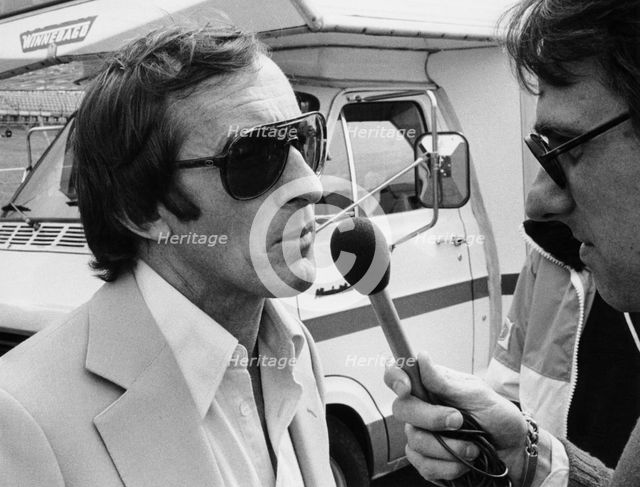 Jackie Stewart being interviewed, 1980. Artist: Unknown