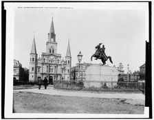 Jackson Square and St. Louis Cathedral, New Orleans, La., c1900. Creator: Unknown