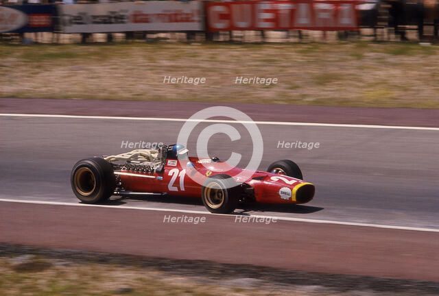 Jacky Ickx in a Ferrari, Spanish Grand Prix, Jarama, Madrid, 1968. Artist: Unknown