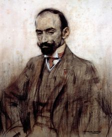Jacinto Benavente (1866-1954), Spanish playwright, drawing by Ramón Casas