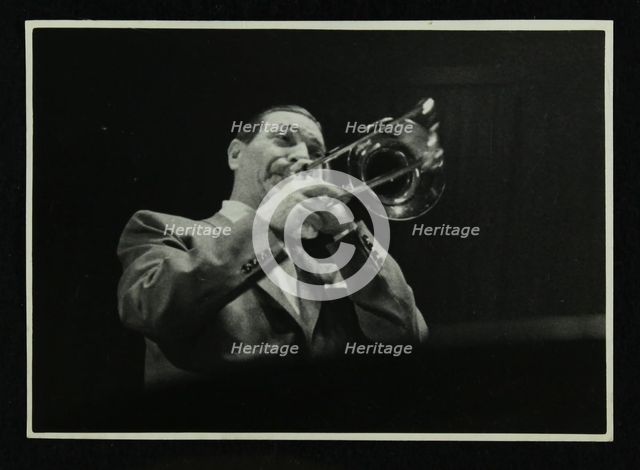 Jack Teagarden playing the trombone, 1950s. Creator: Denis Williams.