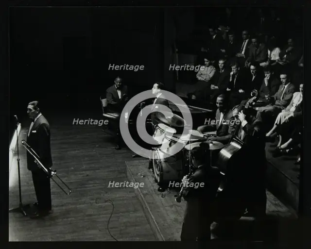Jack Teagarden's band in concert at Colston Hall, Bristol, 1957. Creator: Denis Williams.