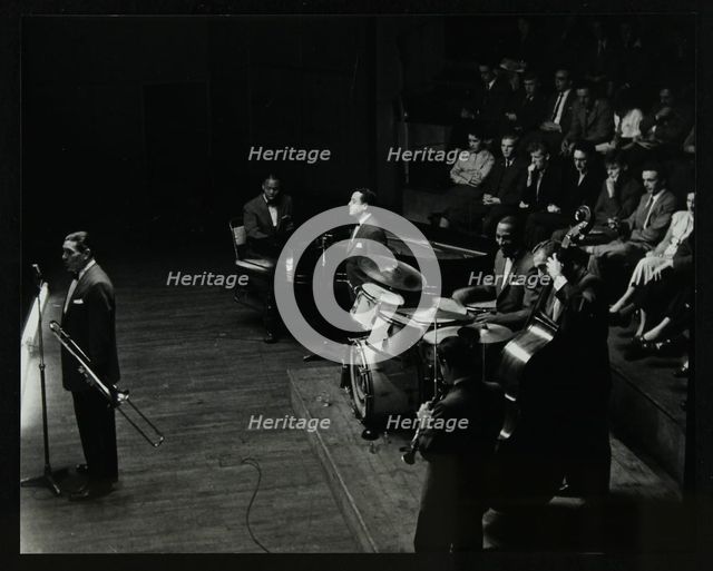 Jack Teagarden's band in concert at Colston Hall, Bristol, 1957. Creator: Denis Williams.