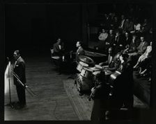 Jack Teagarden's band in concert at Colston Hall, Bristol, 1957. Creator: Denis Williams