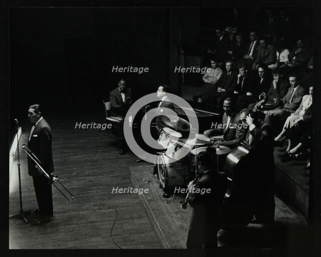 Jack Teagarden's band in concert at Colston Hall, Bristol, 1957. Artist: Denis Williams