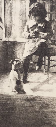 Jack and his dog, 1902. From the portfolio: Robert Demachy,c1902-1914. Creator: Robert Demachy