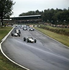 Jack Brabham leading the race, British Grand Prix, Brands Hatch, Kent, 1966