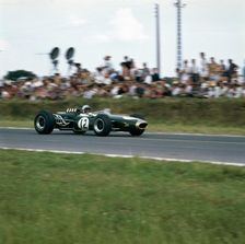 Jack Brabham racing a Brabham-Repco BT19, French Grand Prix, Reims, France, 1966
