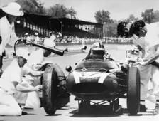 Jack Brabham's Cooper in the pits, Indianapolis 500, Indiana, USA, 1961