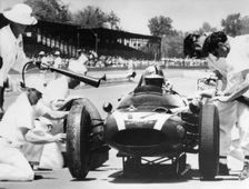 Jack Brabham's Cooper in the pits, Indianapolis 500, Indiana, USA, 1961