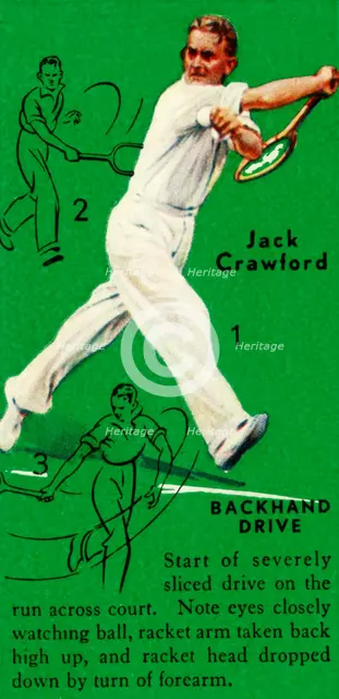 'Jack Crawford - Backhand Drive', c1935. Creator: Unknown.