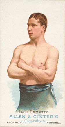 Jack Dempsey, Pugilist, from World's Champions, Series 1 (N28) for Allen & Ginter Cigarettes, 1887. Creator: Allen & Ginter