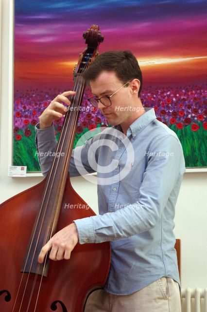 Jack Garside, Sam Braysher Quartet, Clocktower Cafe Jazz Club, Croydon, London, March 2025. Creator: Brian O'Connor.