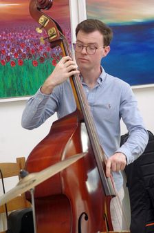 Jack Garside, Sam Braysher Quartet, Clocktower Cafe Jazz Club, Croydon, London, March 2025. Creator: Brian O'Connor