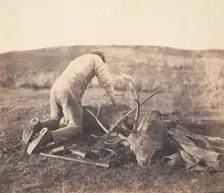 Jack Gralloching a Stag, ca. 1856-58. Creator: Horatio Ross