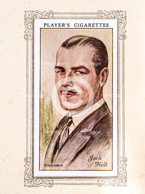 Jack Holt Collectables Picture of movie stars that came with the Players cigarette packet, 1934.  Creator: Unknown.