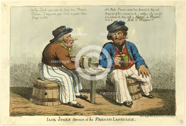 Jack Junk's Opinion of French Language, 1805. Creator: Charles Williams.