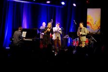 Jack Kendon Quartet with Pete Hill (drums), Jack Kendon (Tpt) and Julian Nicholas (Sax), Ropetackle Artist: Brian O'Connor