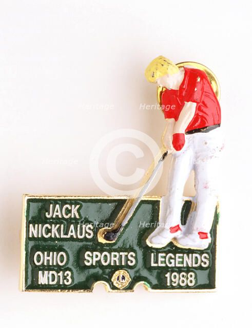 Jack Nicklaus badge, American, 1968. Artist: Unknown