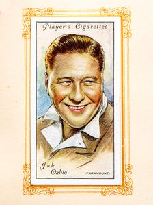 Jack Oakie Collectables Picture of movie stars that came with the Players cigarette packet, 1934. Creator: Unknown