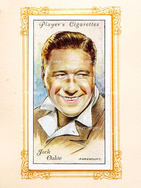 Jack Oakie Collectables Picture of movie stars that came with the Players cigarette packet, 1934.  Creator: Unknown.