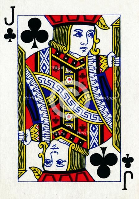 Jack of Clubs from a deck of Goodall & Son Ltd. playing cards, c1940. Artist: Unknown.