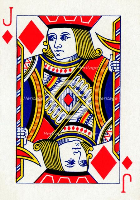 Jack of Diamonds from a deck of Goodall & Son Ltd. playing cards, c1940. Artist: Unknown.