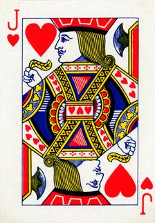 Jack of Hearts from a deck of Goodall & Son Ltd. playing cards, c1940