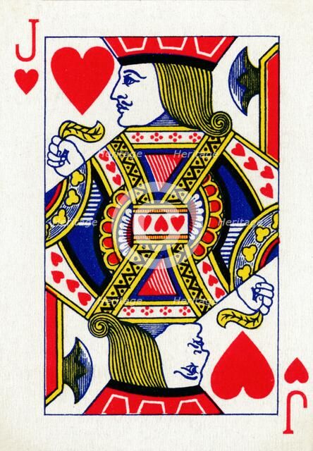 Jack of Hearts from a deck of Goodall & Son Ltd. playing cards, c1940. Artist: Unknown.