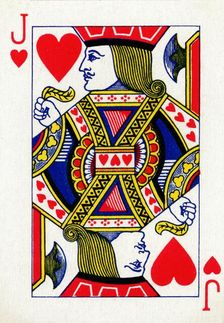 Jack of Hearts from a deck of Goodall & Son Ltd. playing cards, c1940