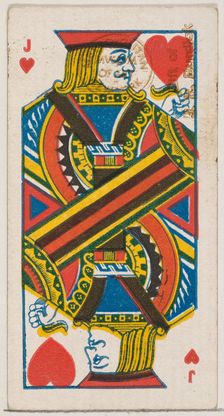 Jack of Hearts (red), from the Playing Cards series (N84) for Duke brand cigarettes, 1888., 1888. Creator: Unknown
