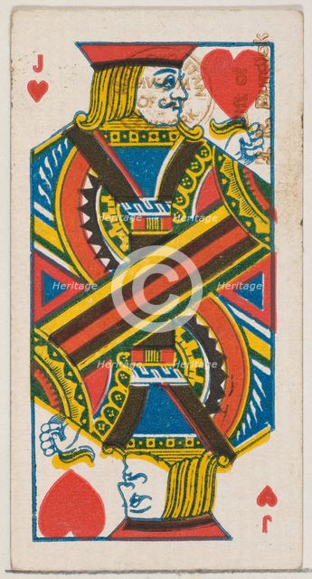 Jack of Hearts (red), from the Playing Cards series (N84) for Duke brand cigarettes, 1888., 1888. Creator: Unknown.
