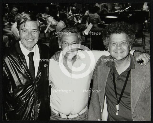 Jack Parnell, Buddy Rich and Steve Marcus at the Royal Festival Hall, London, 22 June 1985. Creator: Denis Williams.