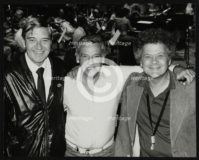 Jack Parnell, Buddy Rich and Steve Marcus at the Royal Festival Hall, London, 22 June 1985. Artist: Denis Williams