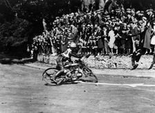 Jack Robinson on a Norton bike, during an Amateur TT race, 1925